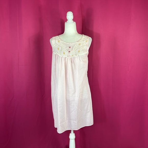 Vintage bundle of 2 pink Katz shift style nightgowns, med - Picture 7 of 15